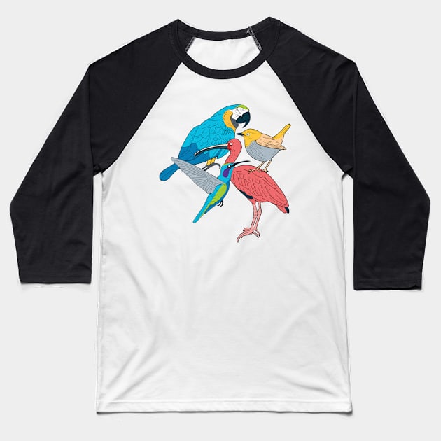 Exotic Birds Collection Baseball T-Shirt by Mako Design 
